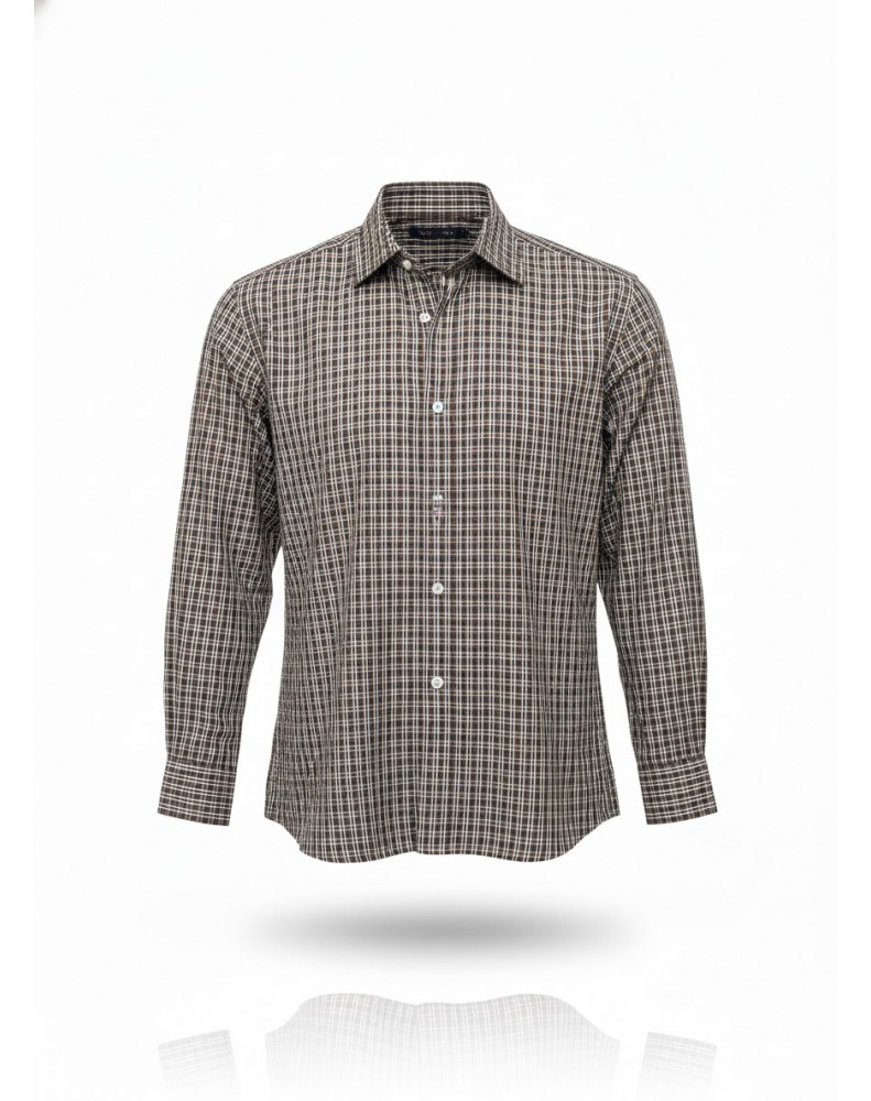 Camisa Masculina VR Office marrom - Tam. M Camisa Masculina VR Office marrom - Tam. M