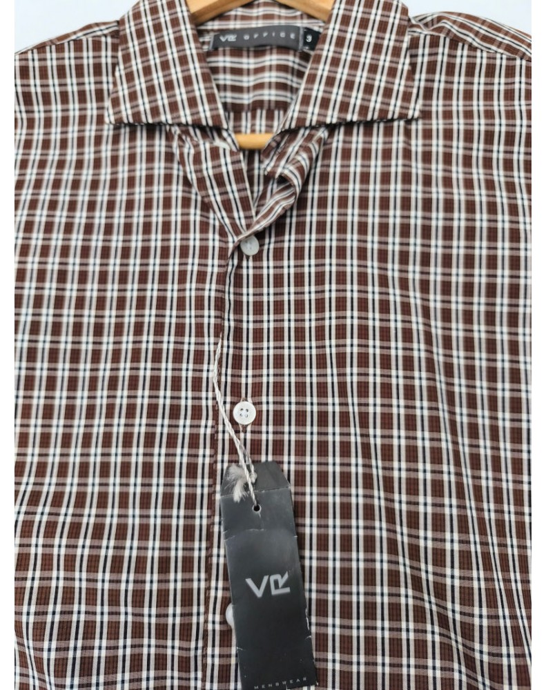 Camisa Masculina VR Office marrom - Tam. M Camisa Masculina VR Office marrom - Tam. M