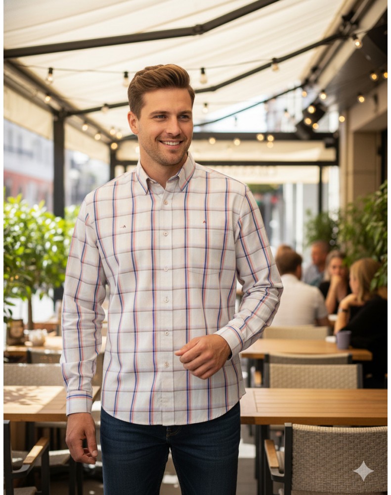 Clique p/ + Detalhes Camisa Aramis Masculino Jeans FIO EGÍPICIO - CM120046 - Tam. M