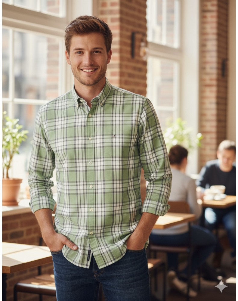 Clique p/ + Detalhes Camisa Aramis Masculina ML MW Col Pesp Bordado -Fio Egípcio - 150405 Tam.M