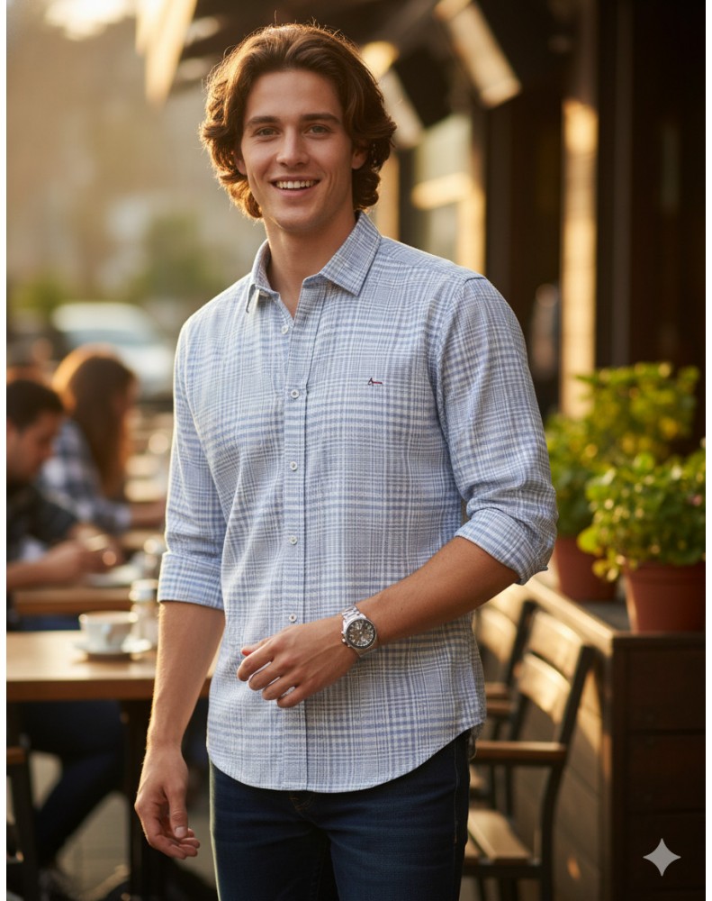 Clique p/ + Detalhes Camisa Masculina Aramis Night -Slim Fit- CM160111 - Tam. M