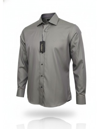 Camisa Social  Masculina  Brooksfield  slim fit    CINZA - Tam. M (42)