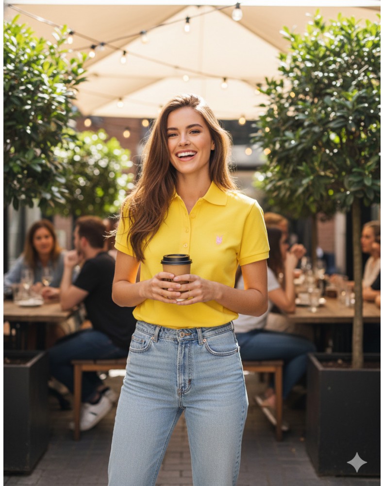 Camisa Polo Wear FEMININA Verde Tamanho M 4 botões 109557 AMARELO Camisa Polo Wear FEMININA Verde Tamanho M 4 botões 109557 AMARELO