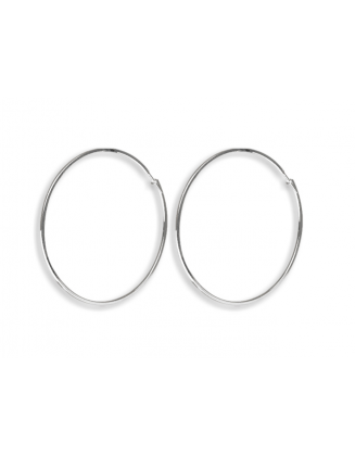 Brinco Argola Lisa 5cm Folheado a Prata